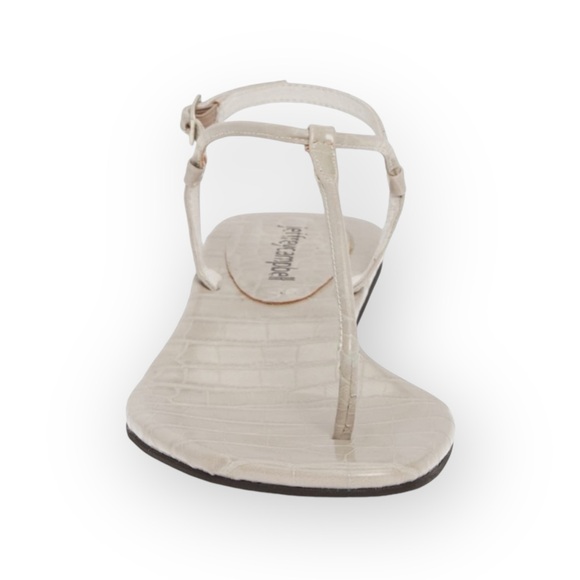 new Jeffrey Campbell ✌︎︎ Boca Minimalist Strappy Flat Sandal ✌︎︎ Grey Croc ✌︎︎ 6 - Picture 13 of 15